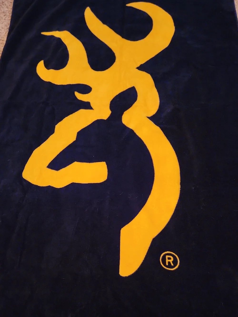 Browning Black Towel with Gold Buck Logo